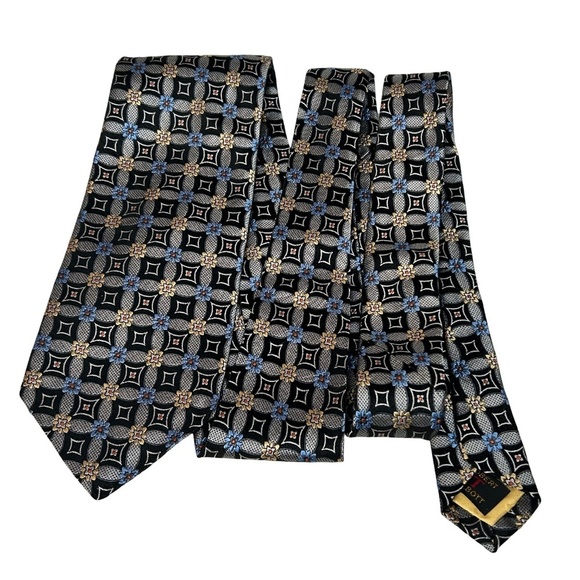 Robert Talbott Best of Class Silk Necktie Woven Textured Floral Geometric Print - Picture 2 of 11